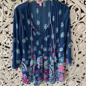 Lilly Pullitzer blue tassel tunic